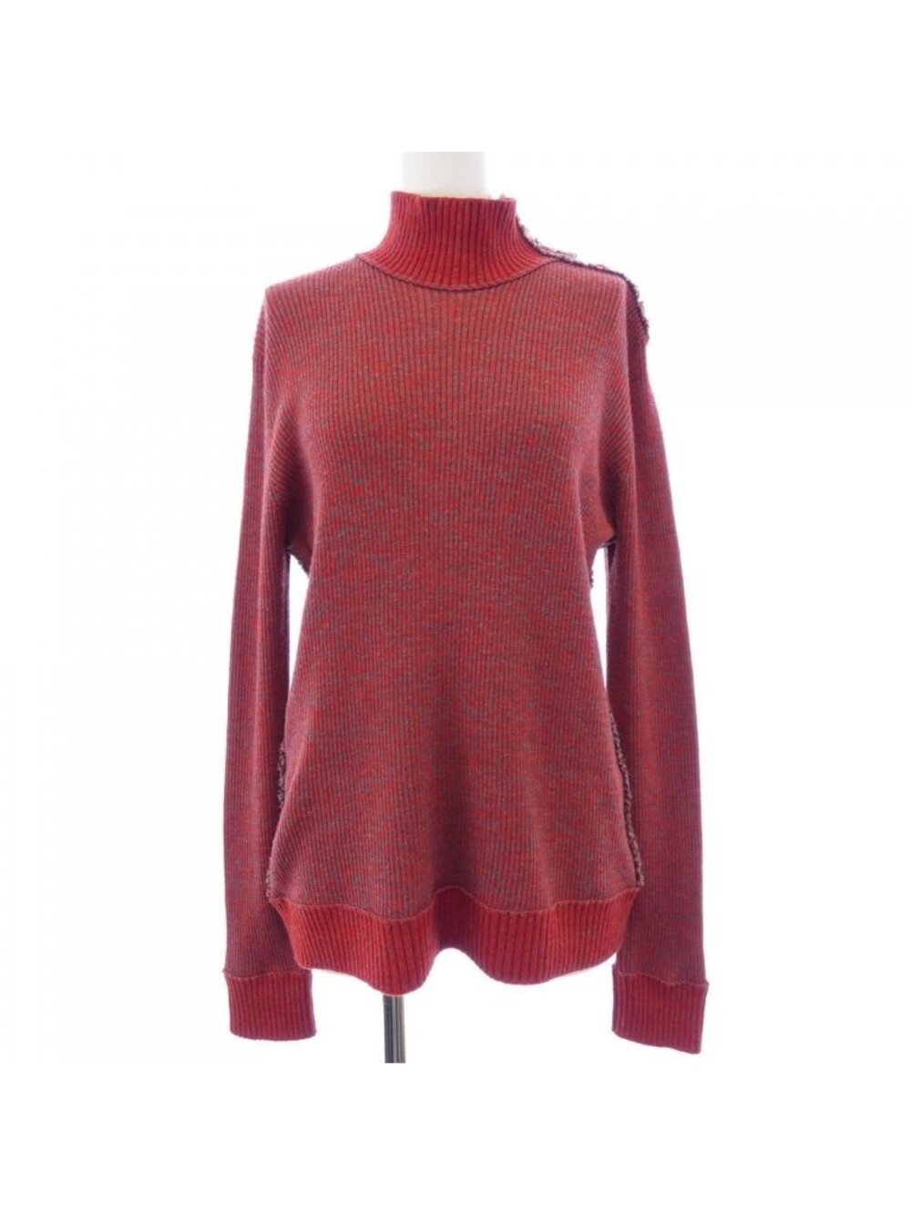 Chanel Knit Top Cashmere Red Gray